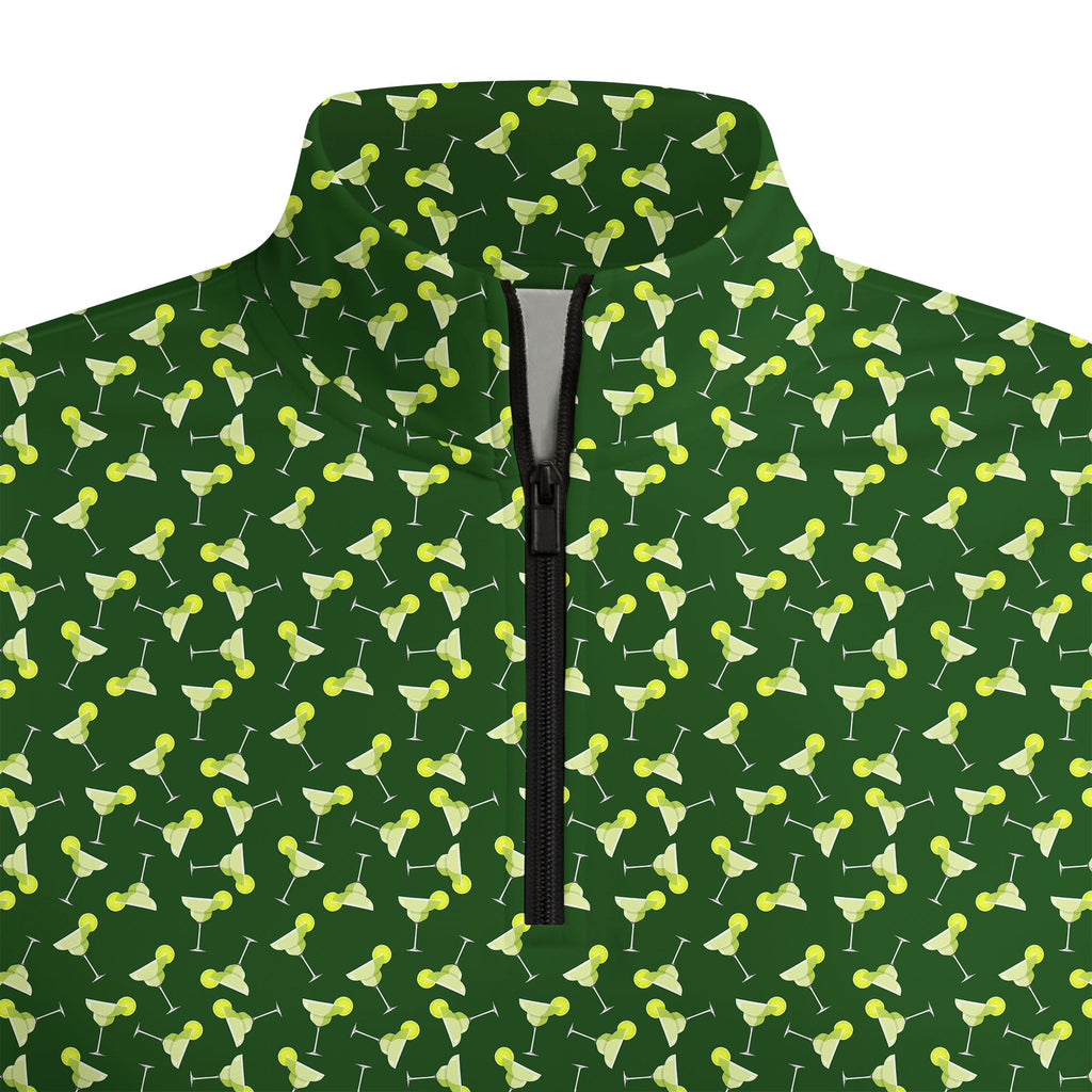 19th Hole Margarita Cocktail Slice Lime Half Zip Pullover