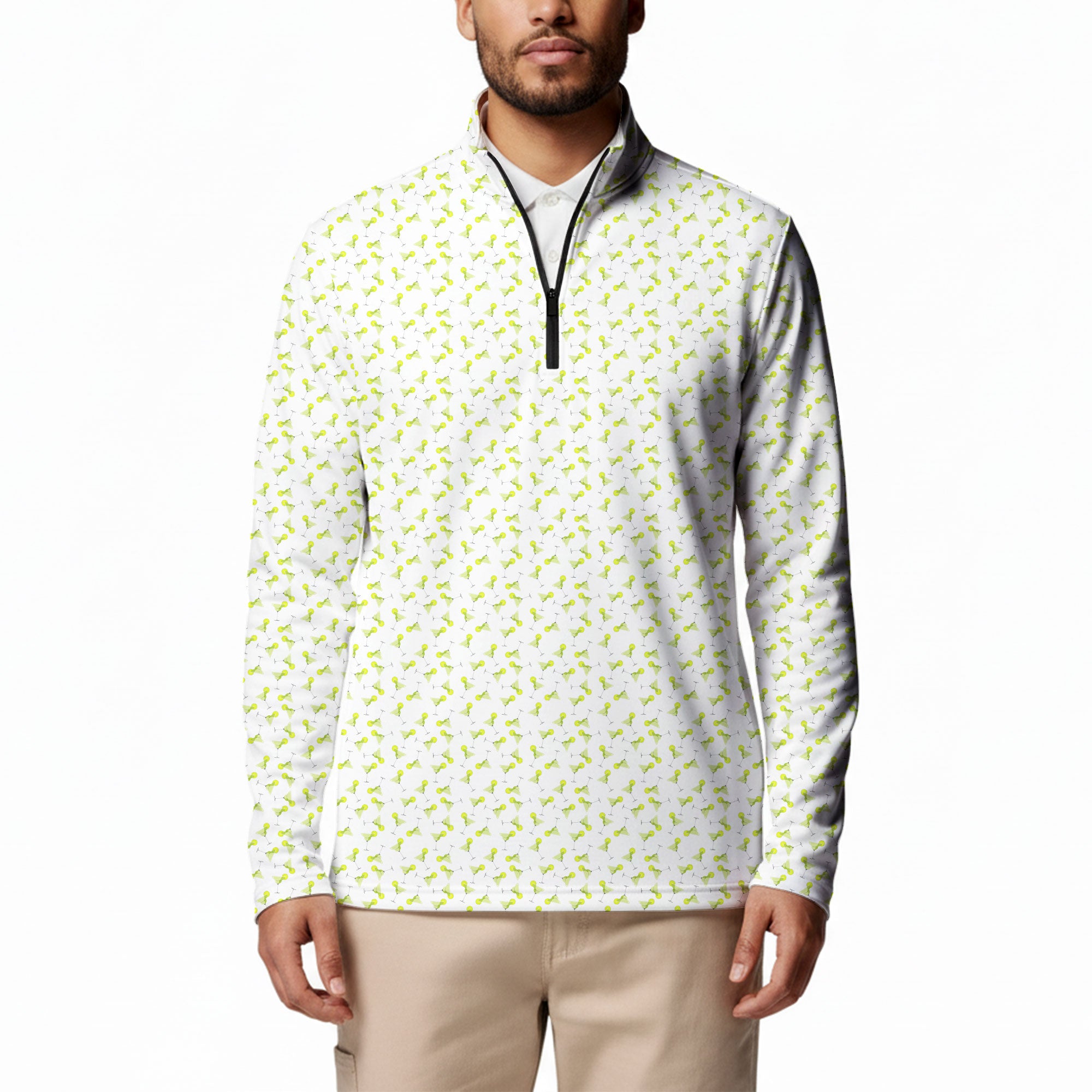 19th Hole Margarita Cocktail Slice Lime Half Zip Pullover