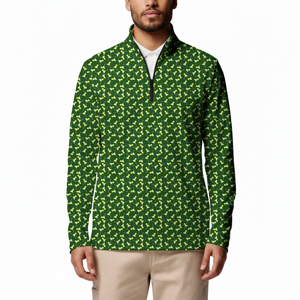 19th Hole Margarita Cocktail Slice Lime Half Zip Pullover