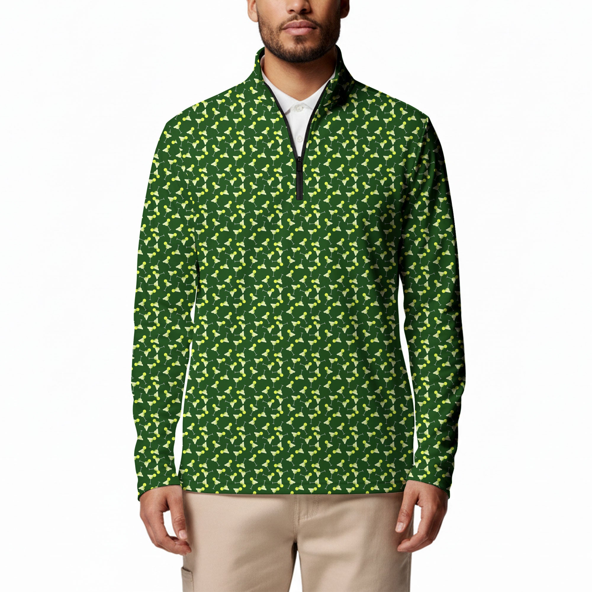 19th Hole Margarita Cocktail Slice Lime Half Zip Pullover