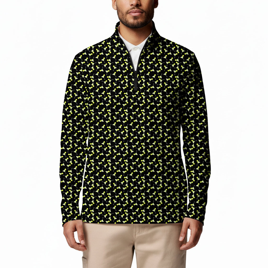 19th Hole Margarita Cocktail Slice Lime Half Zip Pullover