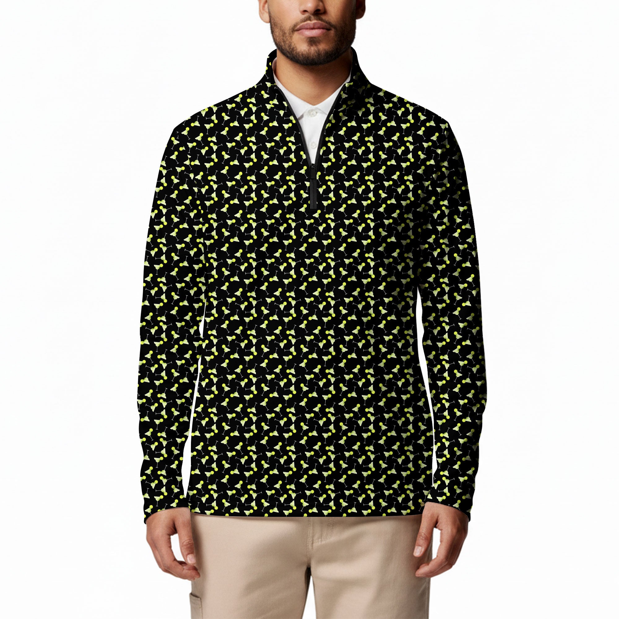 19th Hole Margarita Cocktail Slice Lime Half Zip Pullover