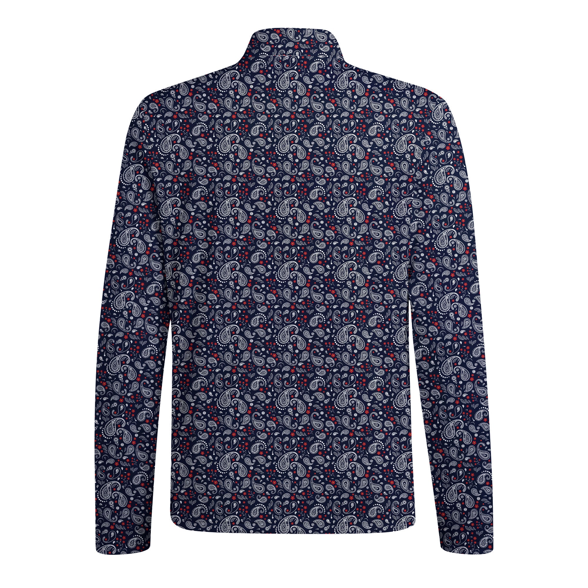 Navy Paisley Half Zip Pullover