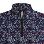 Navy Paisley Half Zip Pullover