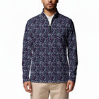Navy Paisley Half Zip Pullover