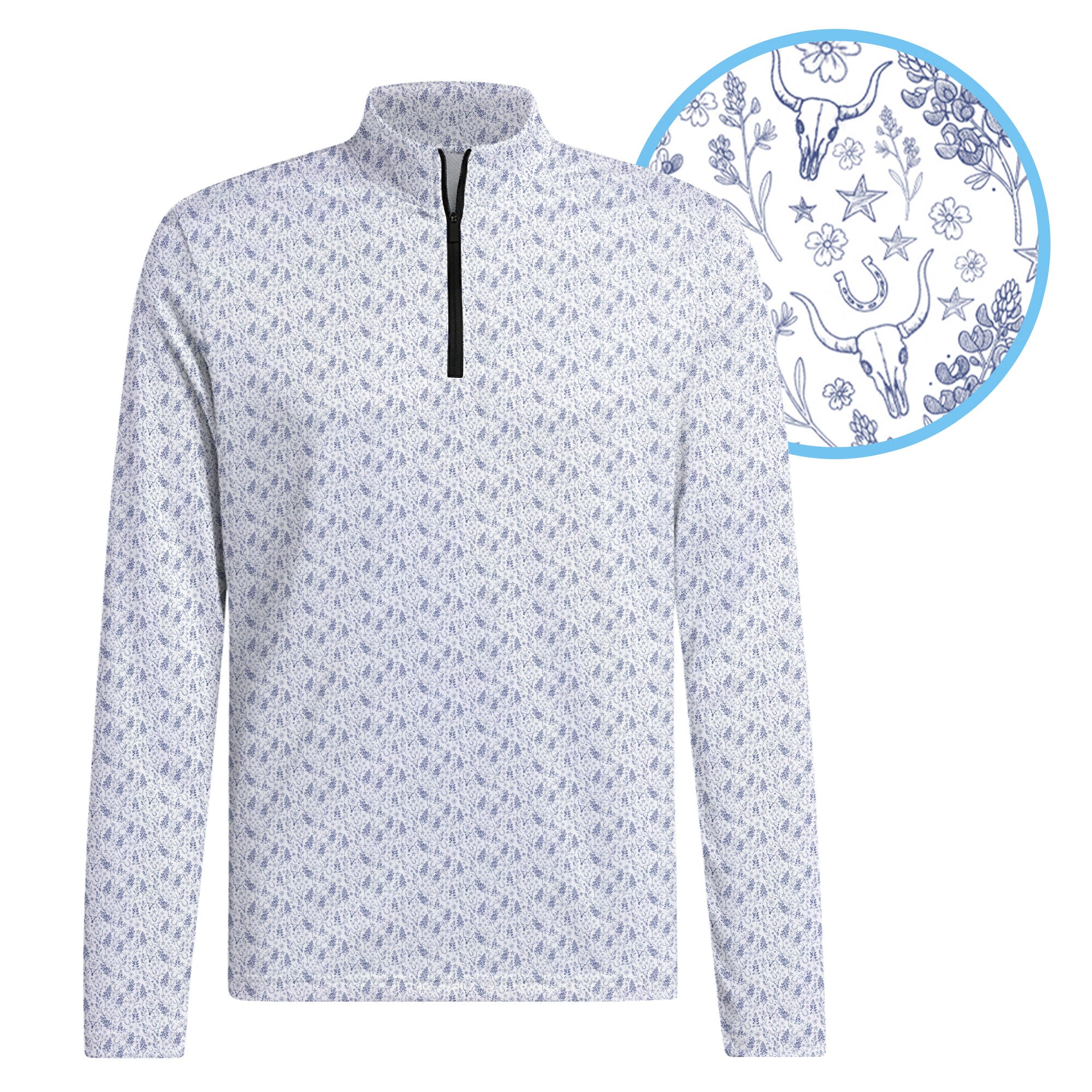 The Bluebonnets Half Zip Pullover