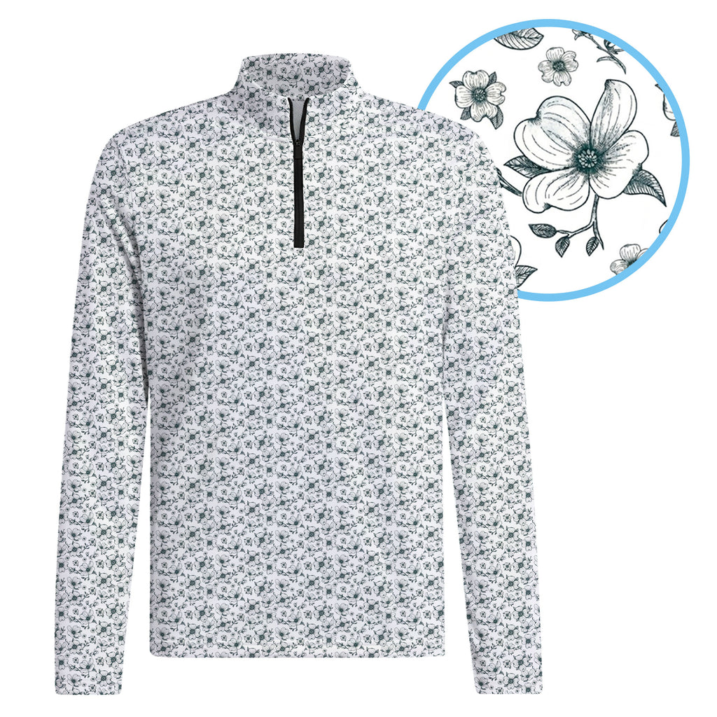 Dogwood Flower Half Zip Pullover