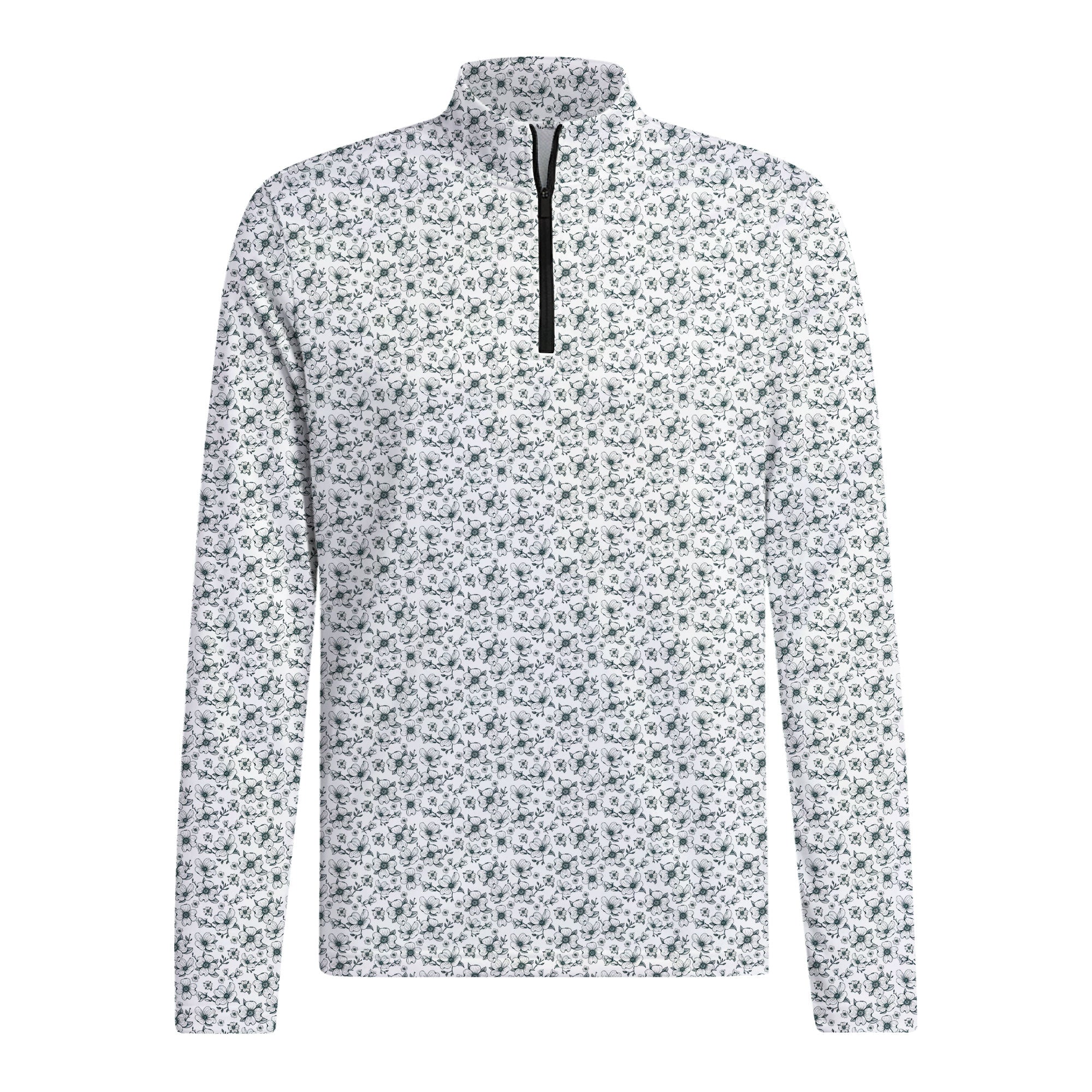 Dogwood Flower Half Zip Pullover
