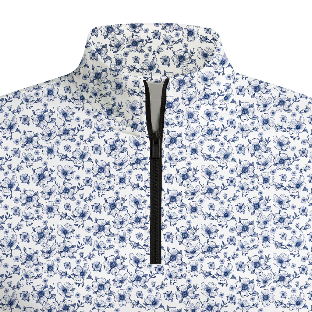Dogwood Flower Half Zip Pullover