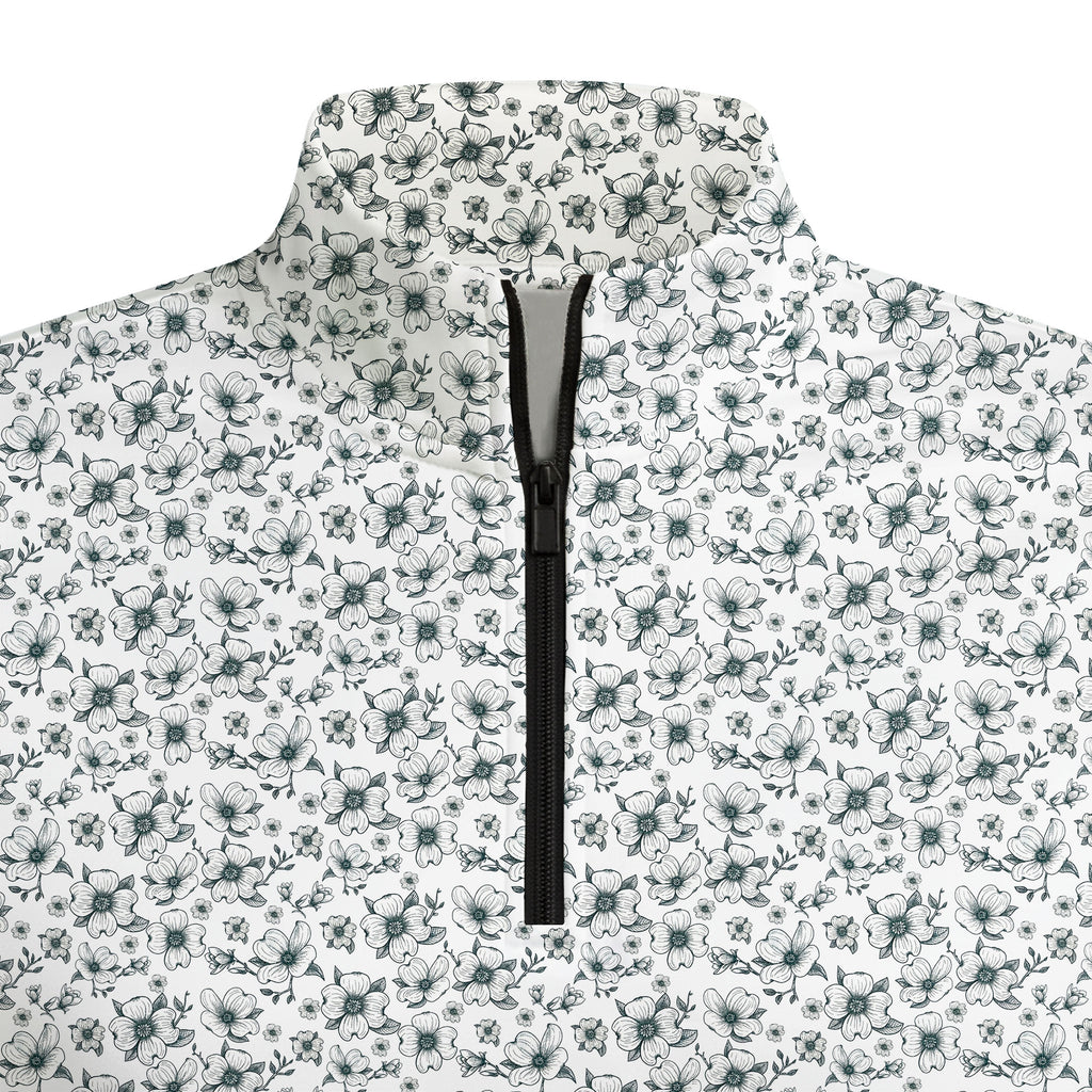 Dogwood Flower Half Zip Pullover
