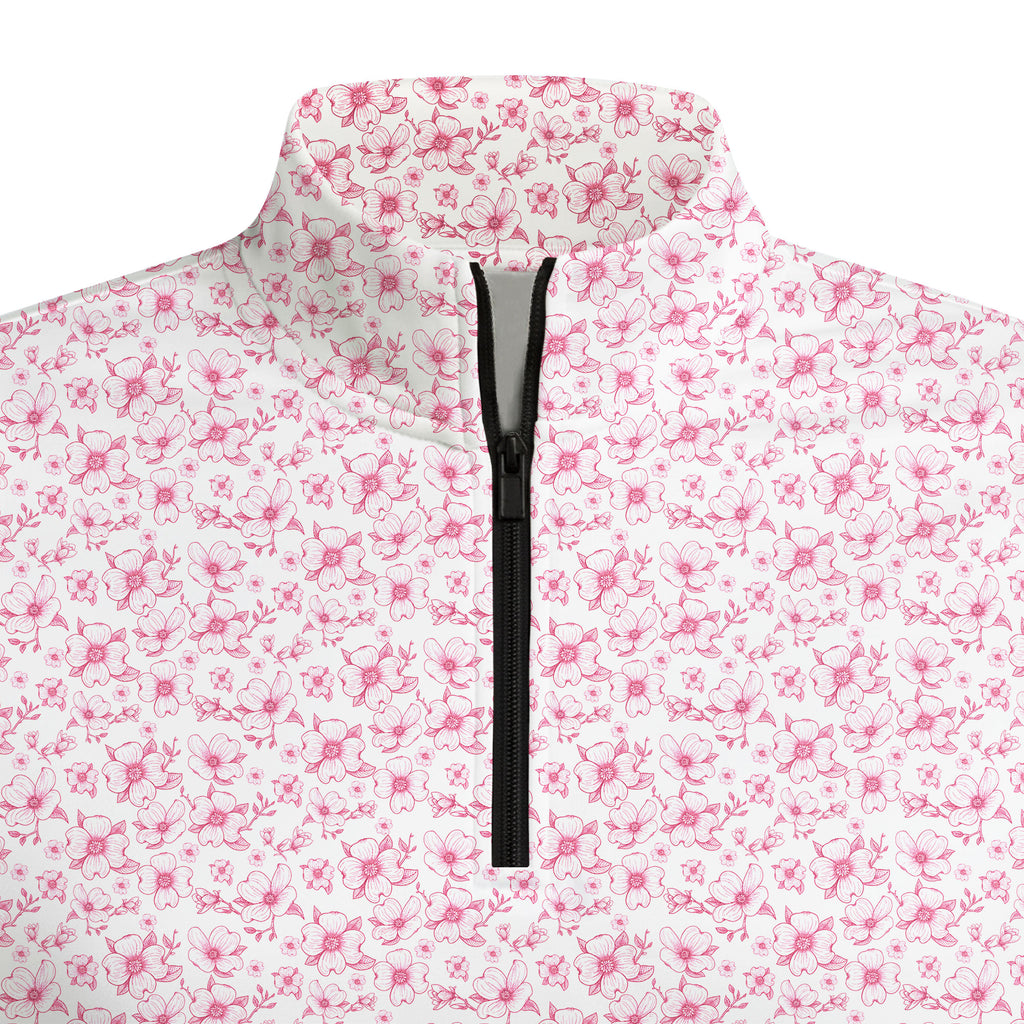 Dogwood Flower Half Zip Pullover