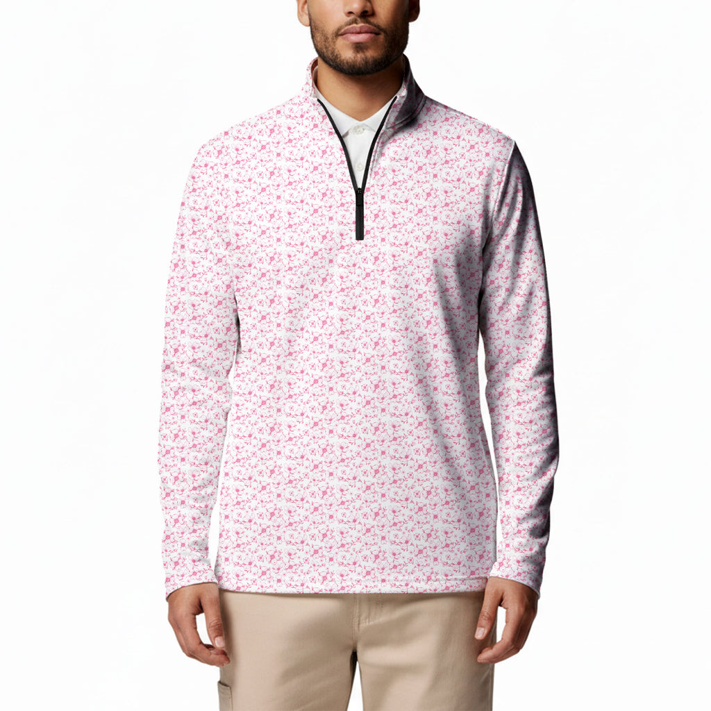 Dogwood Flower Half Zip Pullover