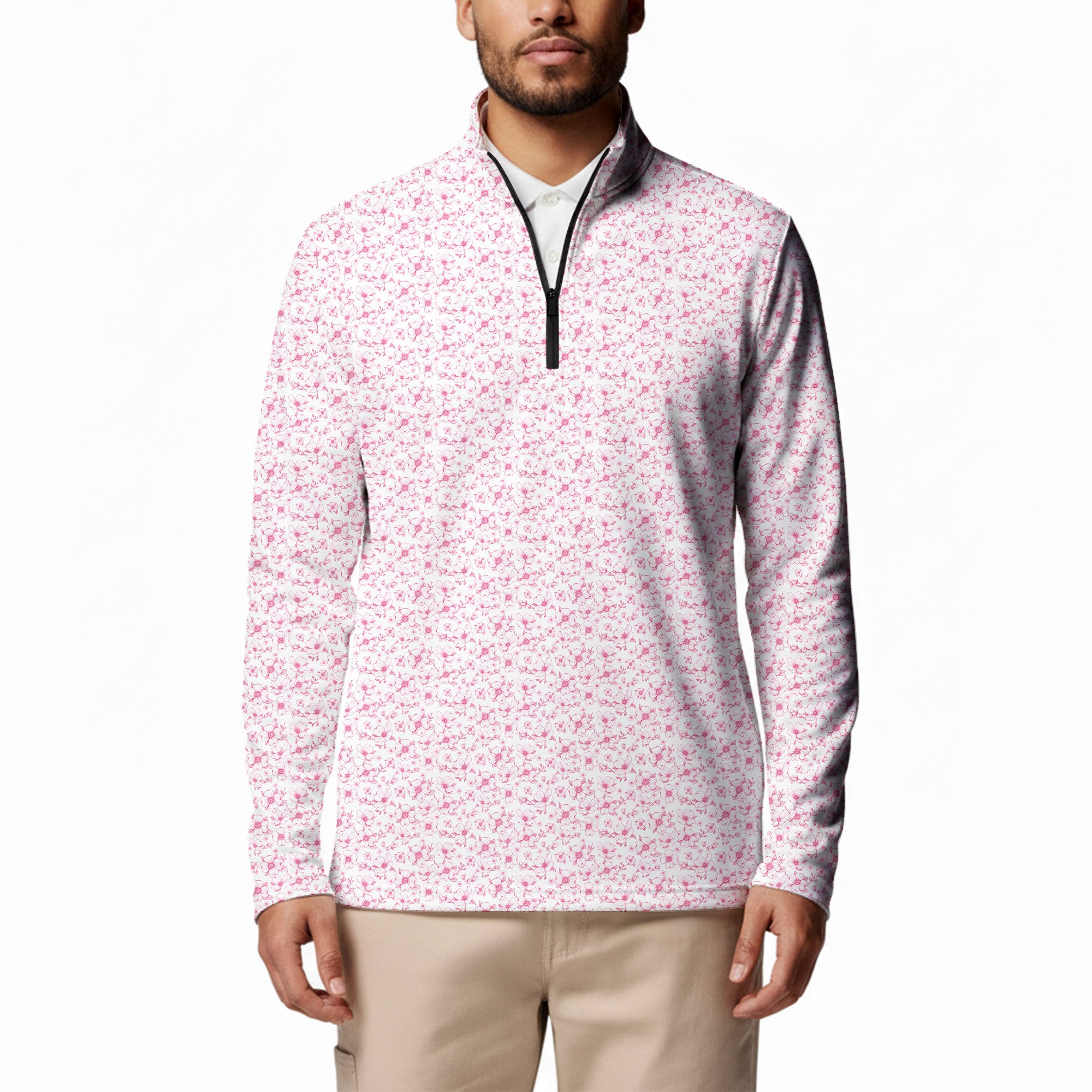 Dogwood Flower Half Zip Pullover
