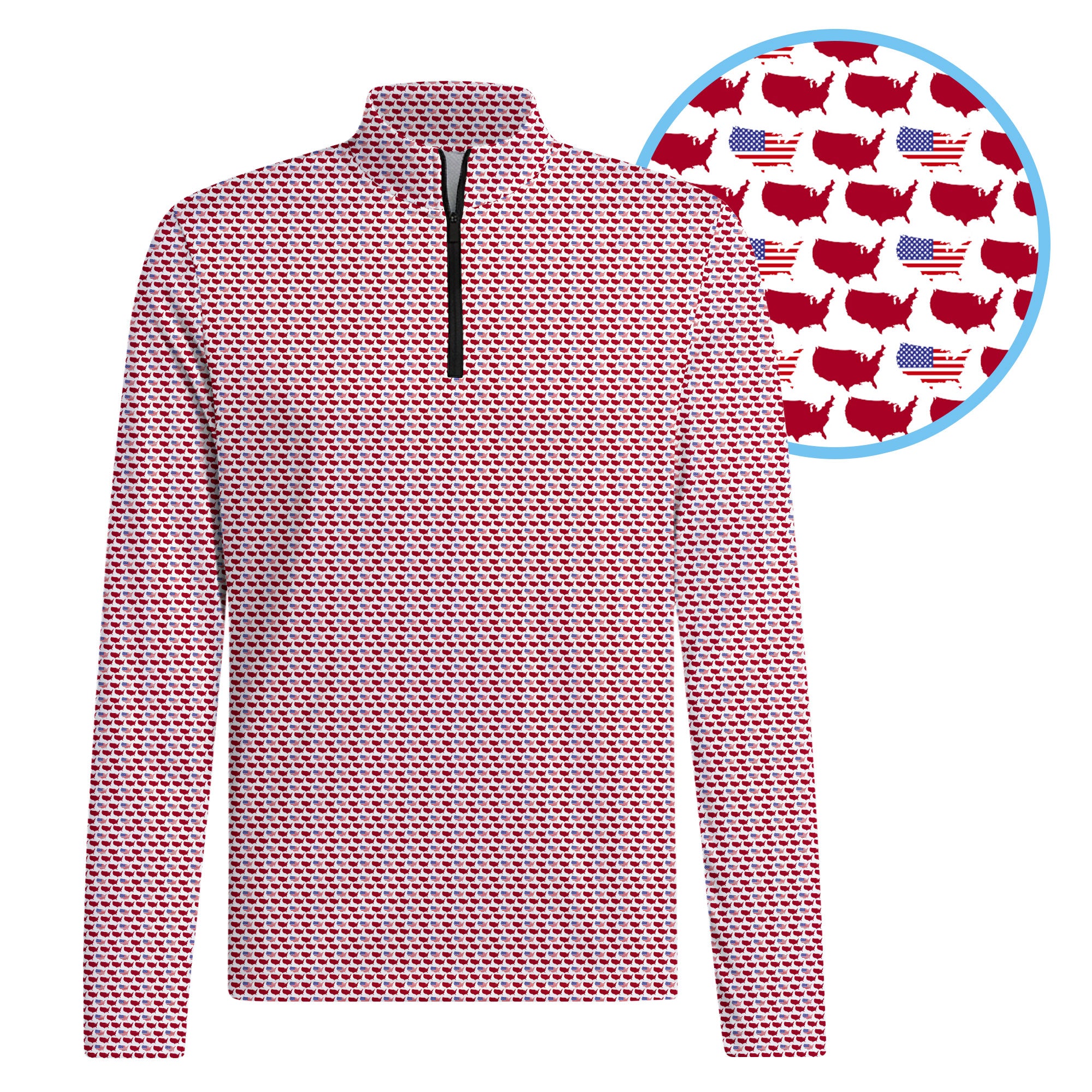 Old Glory Repeat Half Zip Pullover