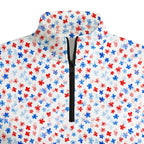 Red & Blue Floral Half Zip Pullover