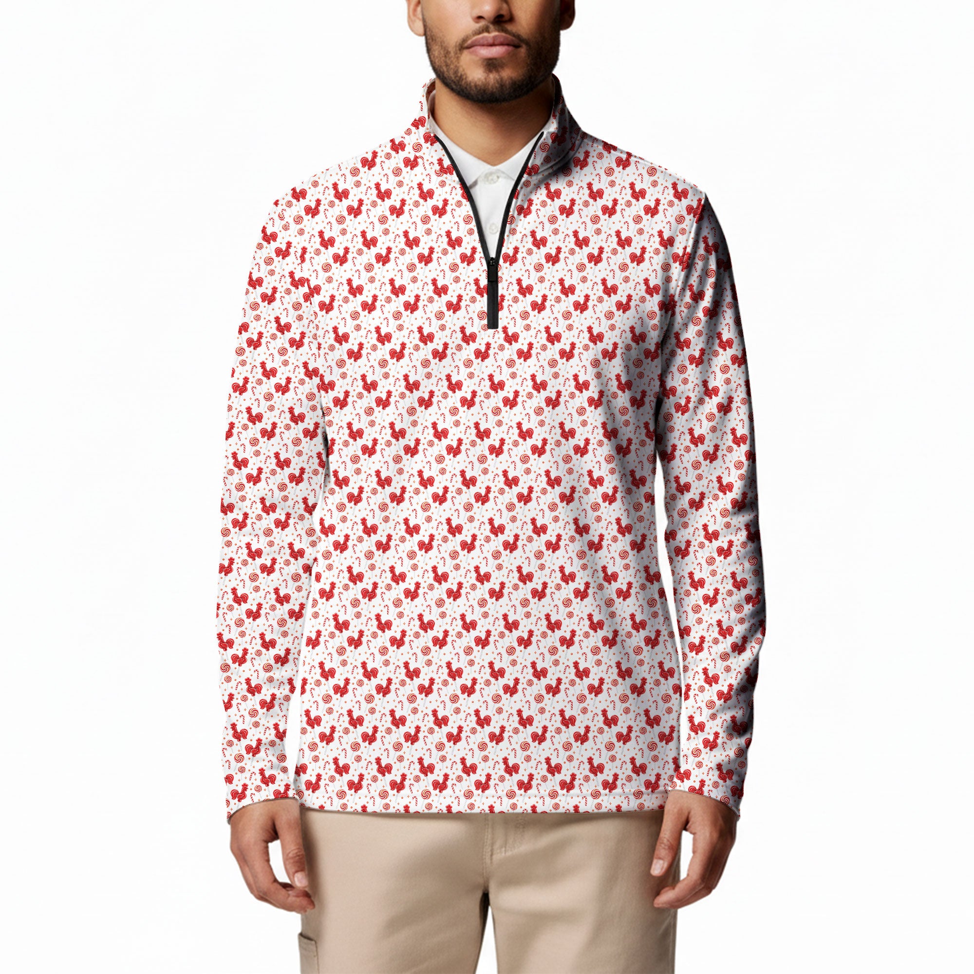 Rooster Lollipop Half Zip Pullover