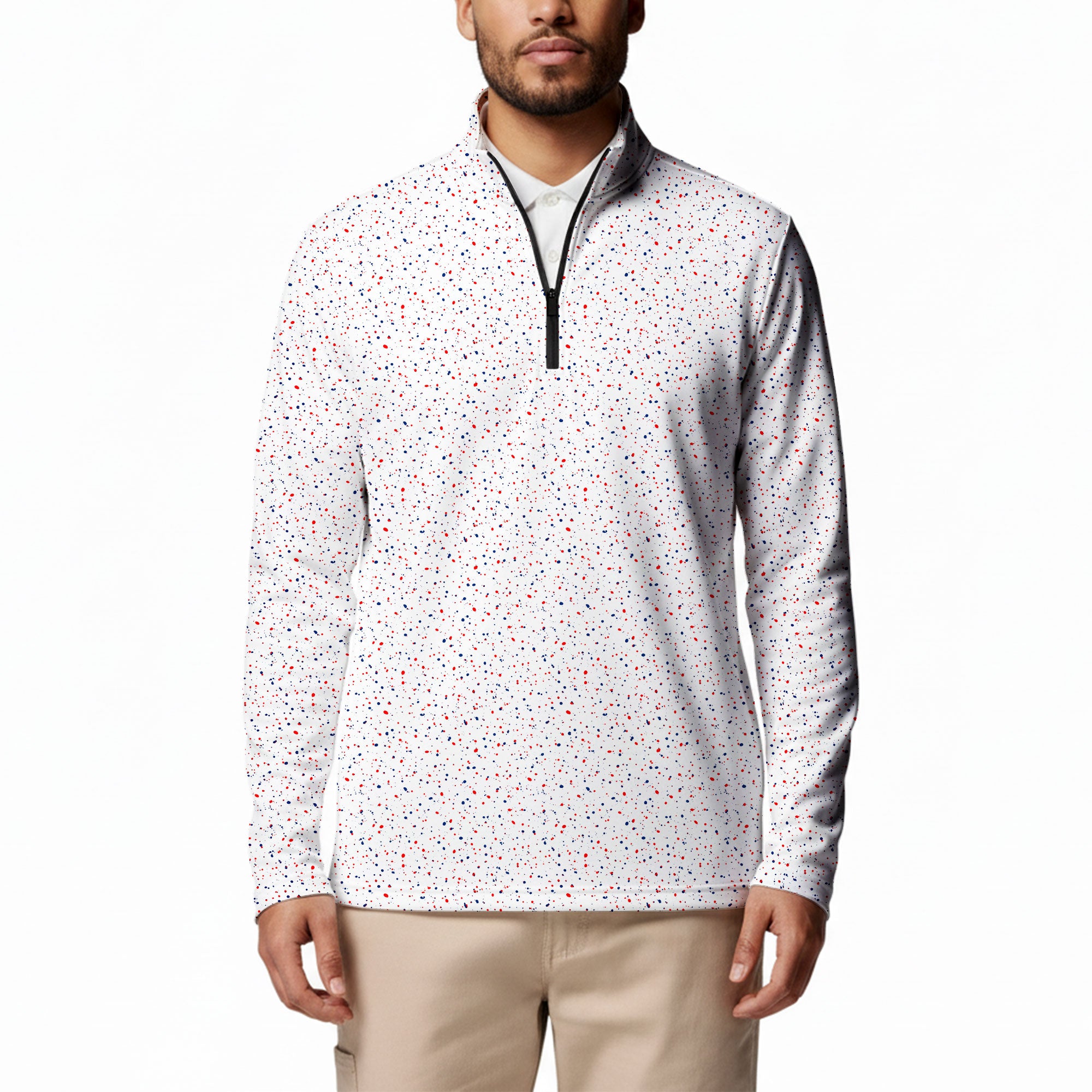 USA Spatter Half Zip Pullover