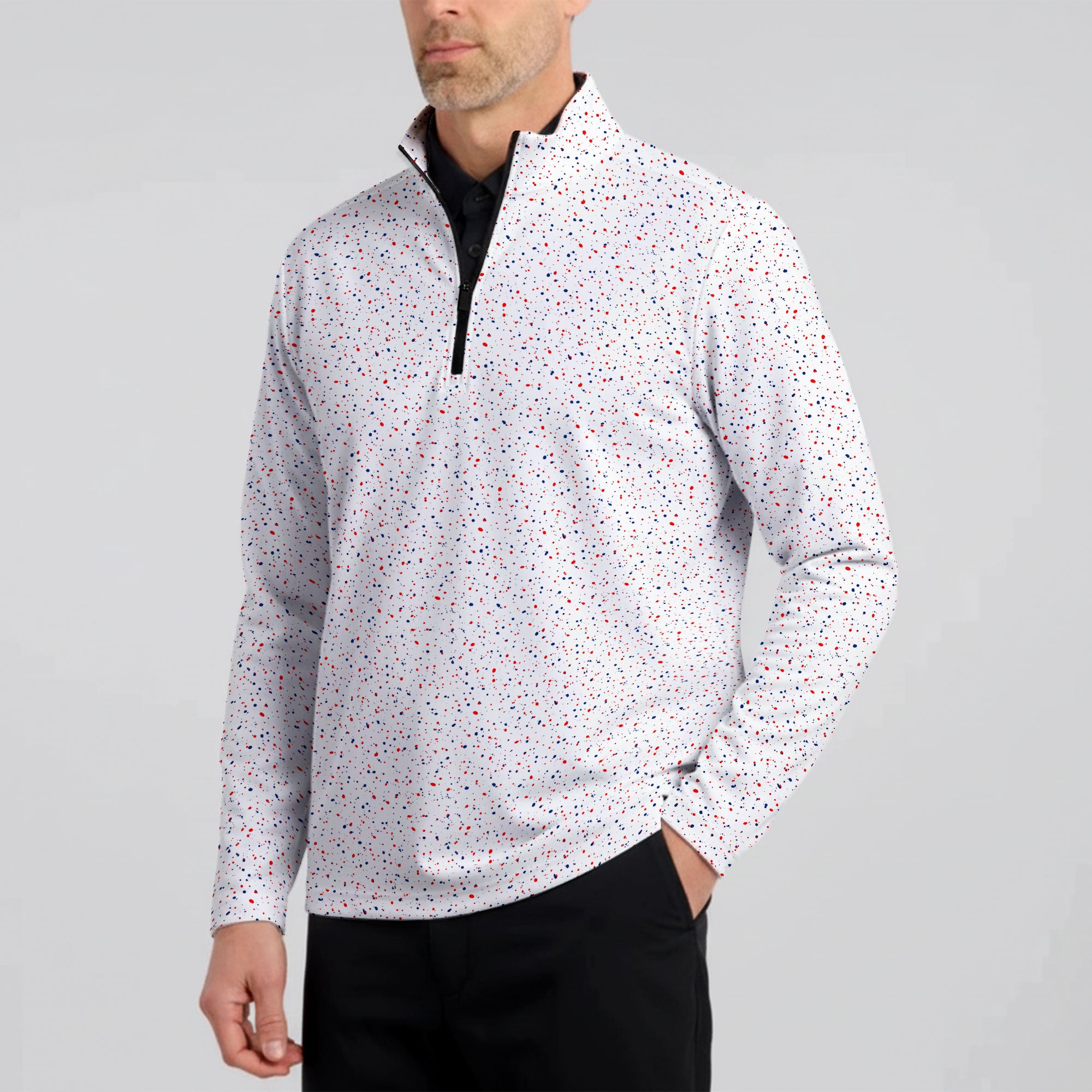 USA Spatter Half Zip Pullover