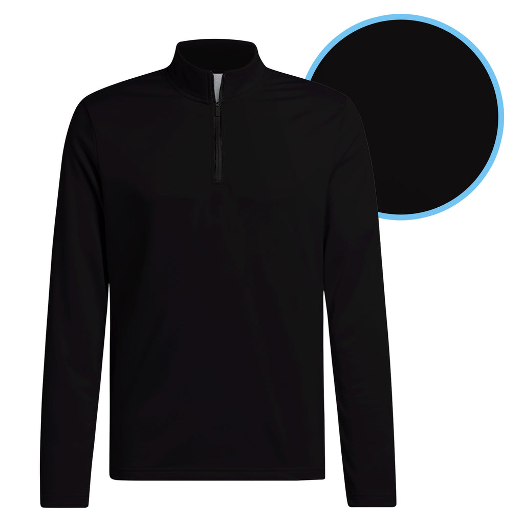 Black Solid Half Zip Pullover