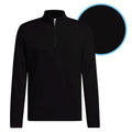 Black Solid Half Zip Pullover