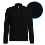 Black Solid Half Zip Pullover