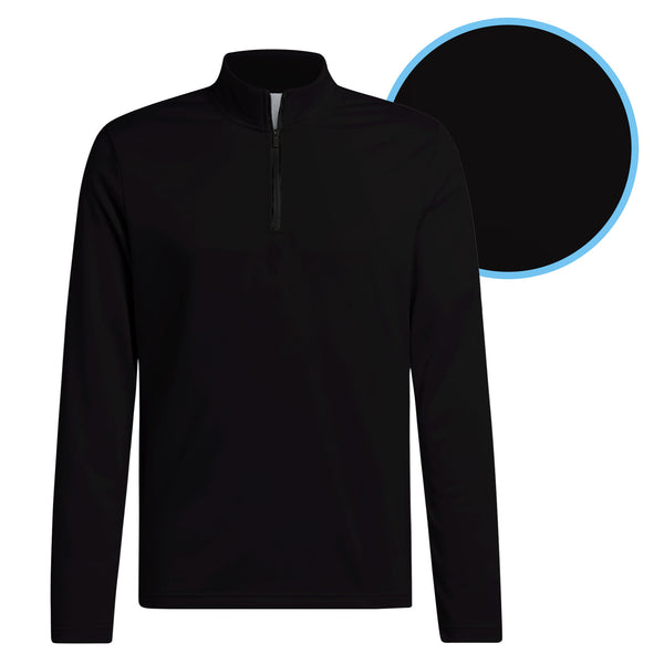 Black Solid Half Zip Pullover