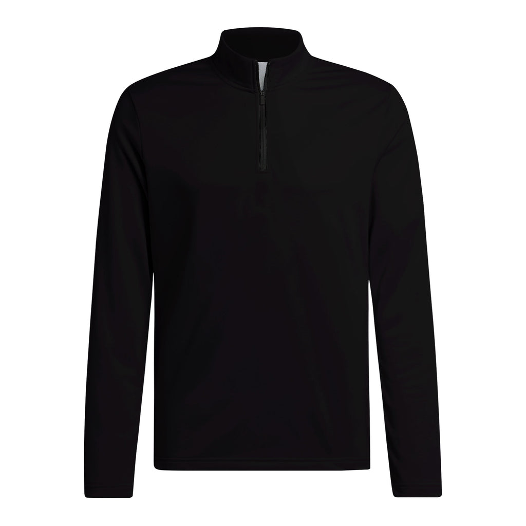 Black Solid Half Zip Pullover