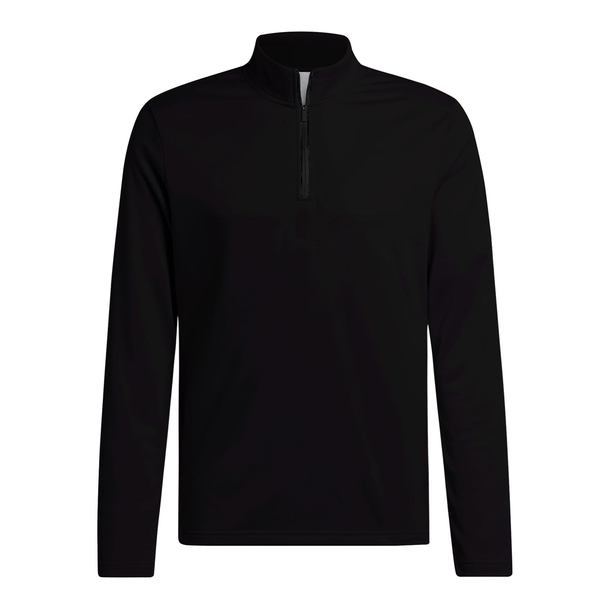 Black Solid Half Zip Pullover