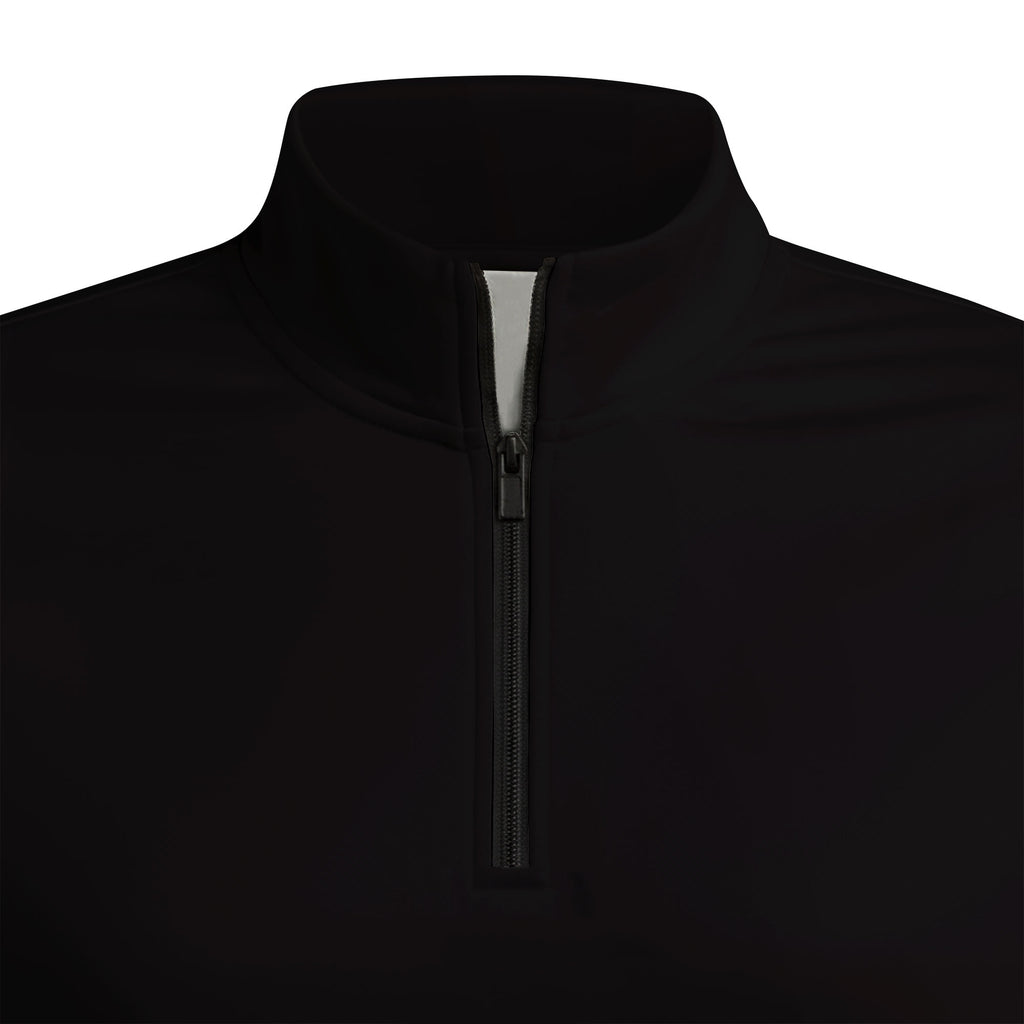 Black Solid Half Zip Pullover
