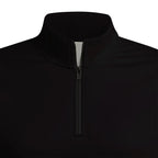 Black Solid Half Zip Pullover
