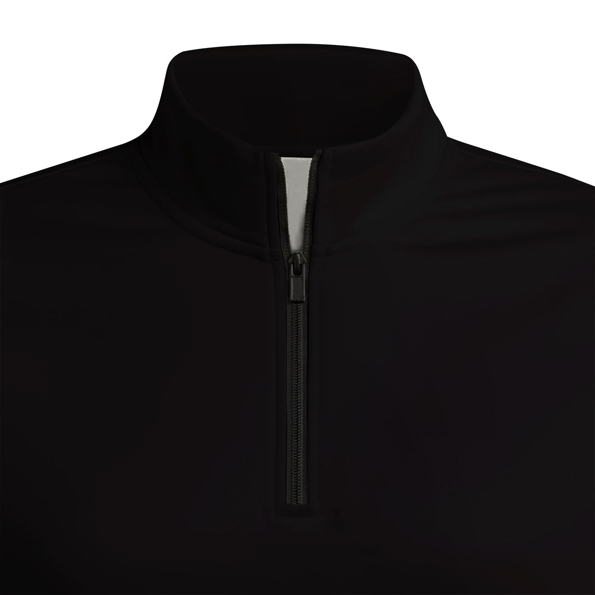 Black Solid Half Zip Pullover