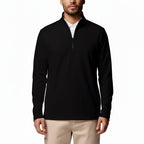 Black Solid Half Zip Pullover