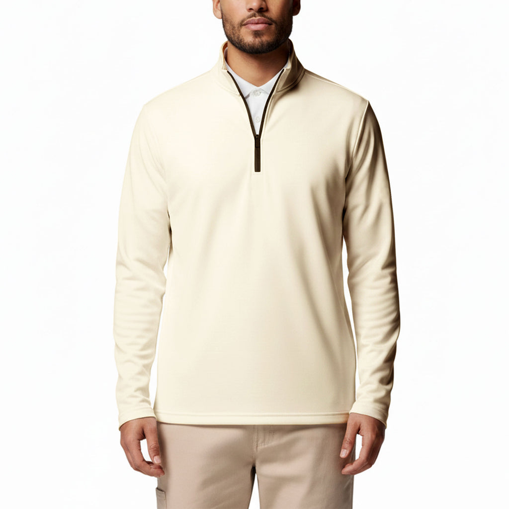 Sand Solid Half Zip Pullover