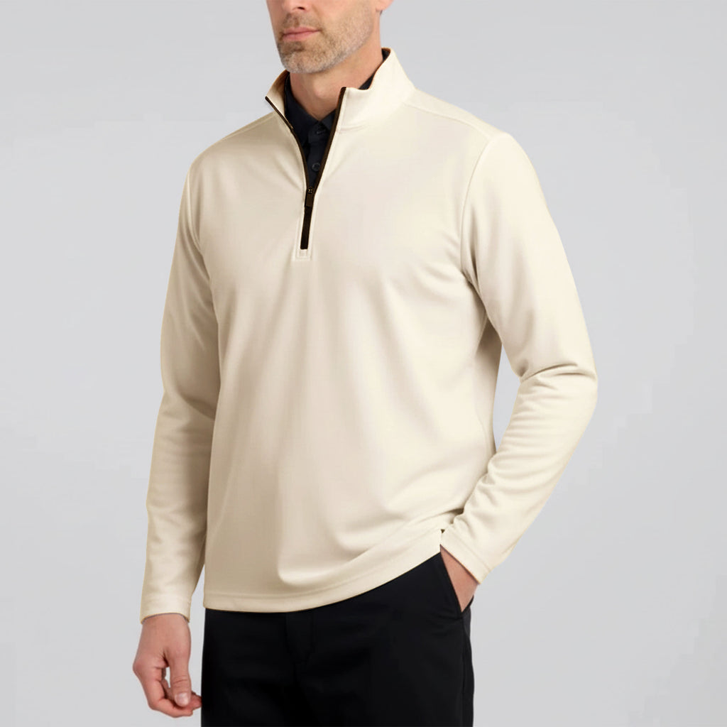Sand Solid Half Zip Pullover