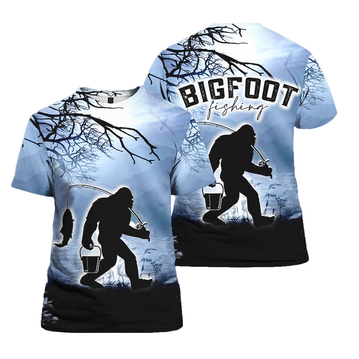 Bigfoot Fishing T Shirt