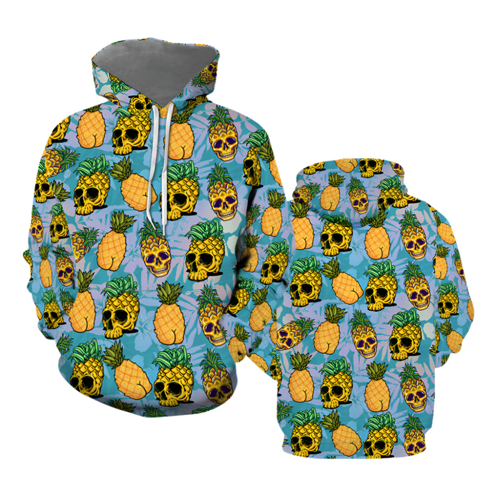 Tropical Pineapple Skull Hoodie