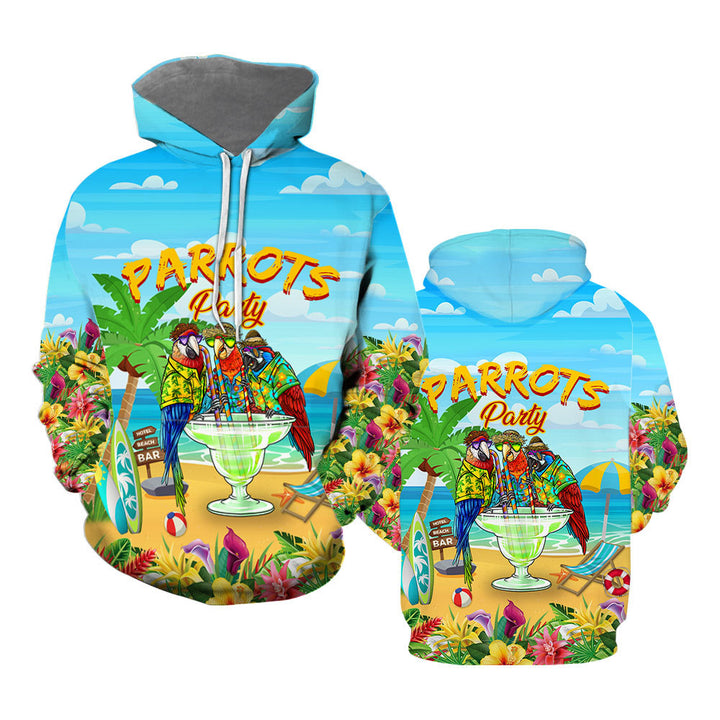 Parrots Party Drink Cocktail Tropical Hoodie