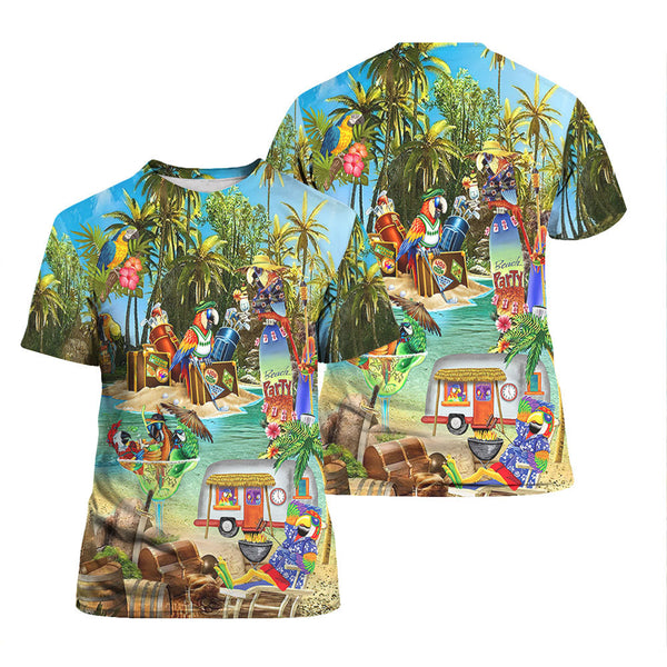 Parrots Cocktail Party In Hawaii Island T Shirt