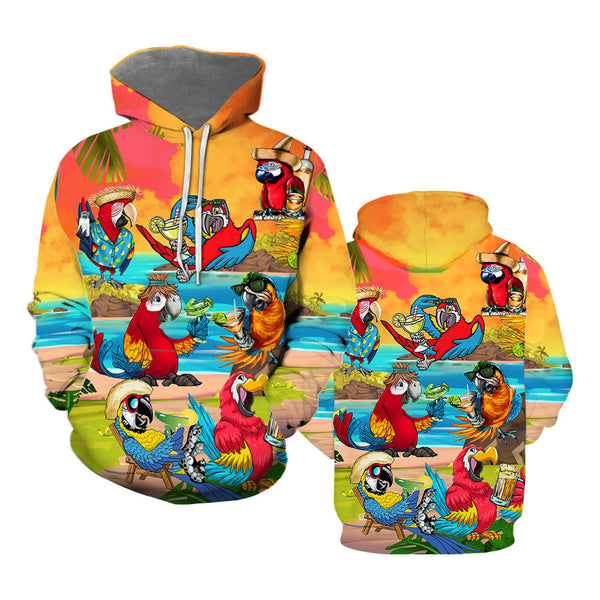 Parrot Drink Cocktail Party On The Beach Hoodie