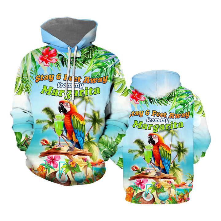 Stay 6 Feet Away From My Margarita Parrot Tropical Hoodie