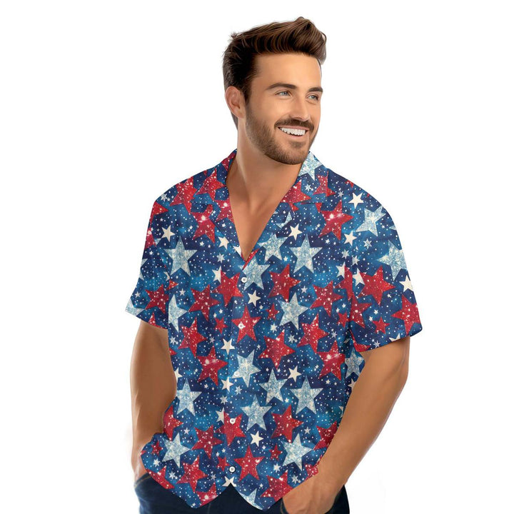 4th Of July Independence Day Stars Blue Hawaiian Shirt