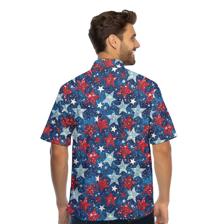 4th Of July Independence Day Stars Blue Hawaiian Shirt