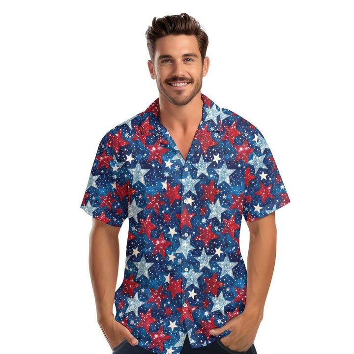 4th Of July Independence Day Stars Blue Hawaiian Shirt