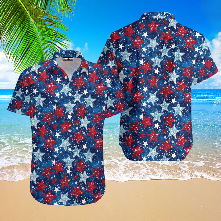 4th Of July Independence Day Stars Blue Hawaiian Shirt