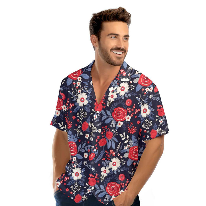 4th Of July Independence Day Roses Hawaiian Shirt