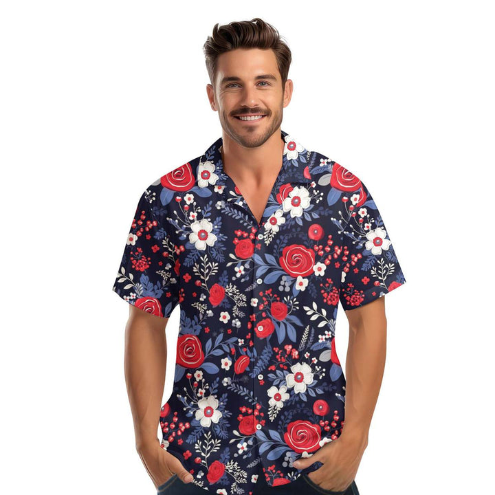 4th Of July Independence Day Roses Hawaiian Shirt