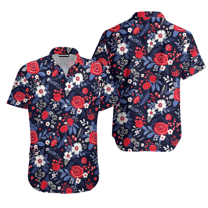 4th Of July Independence Day Roses Hawaiian Shirt