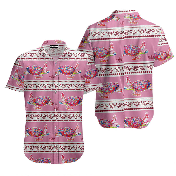 Pink Turtle Pattern Hawaiian Shirt