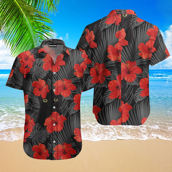 Black Cat Hawaiian Shirt