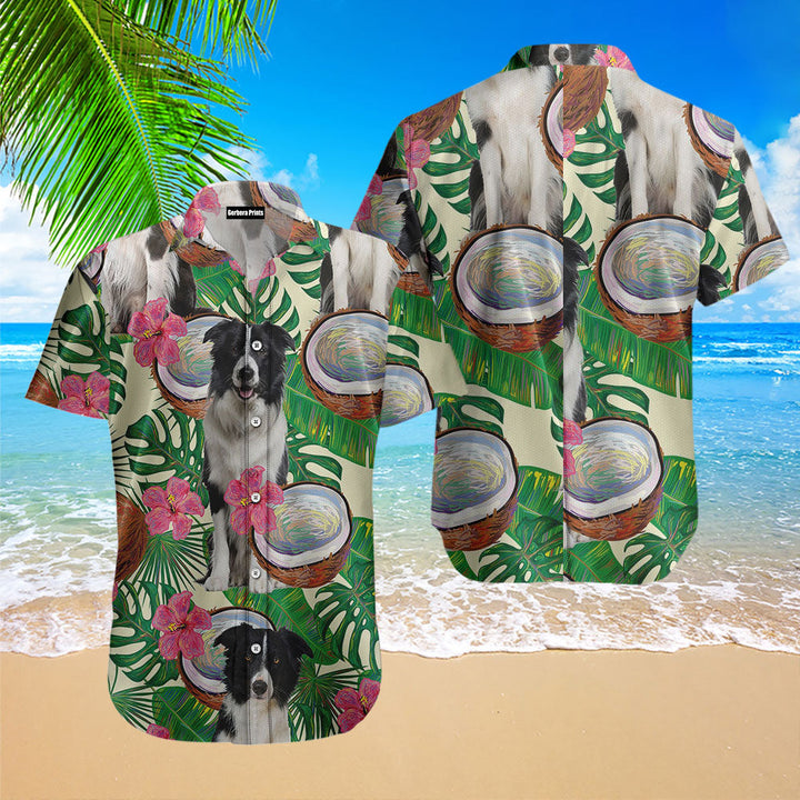 Border Collie Tropical Coconut Hawaiian Shirt